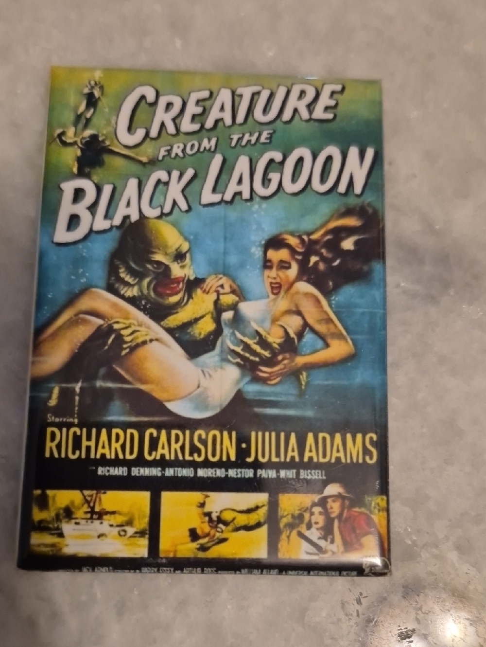 Creature From The Black Lagoon Vintage-Style Magnet  in Teal & Yellow 2x3in